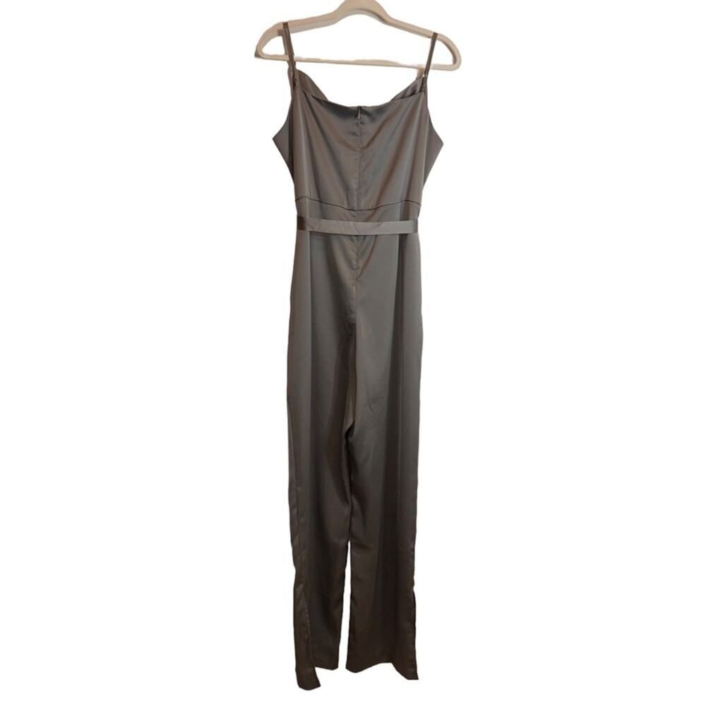 H&M Women's Size Large Classy Pantsuit Lightweight Silver with Adjustable Straps